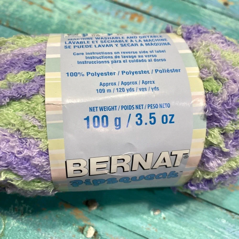 Bernat Pipsqueak Yarn Pixie Pow Purple Green Bulky 5 Polyester 100g 120yds
